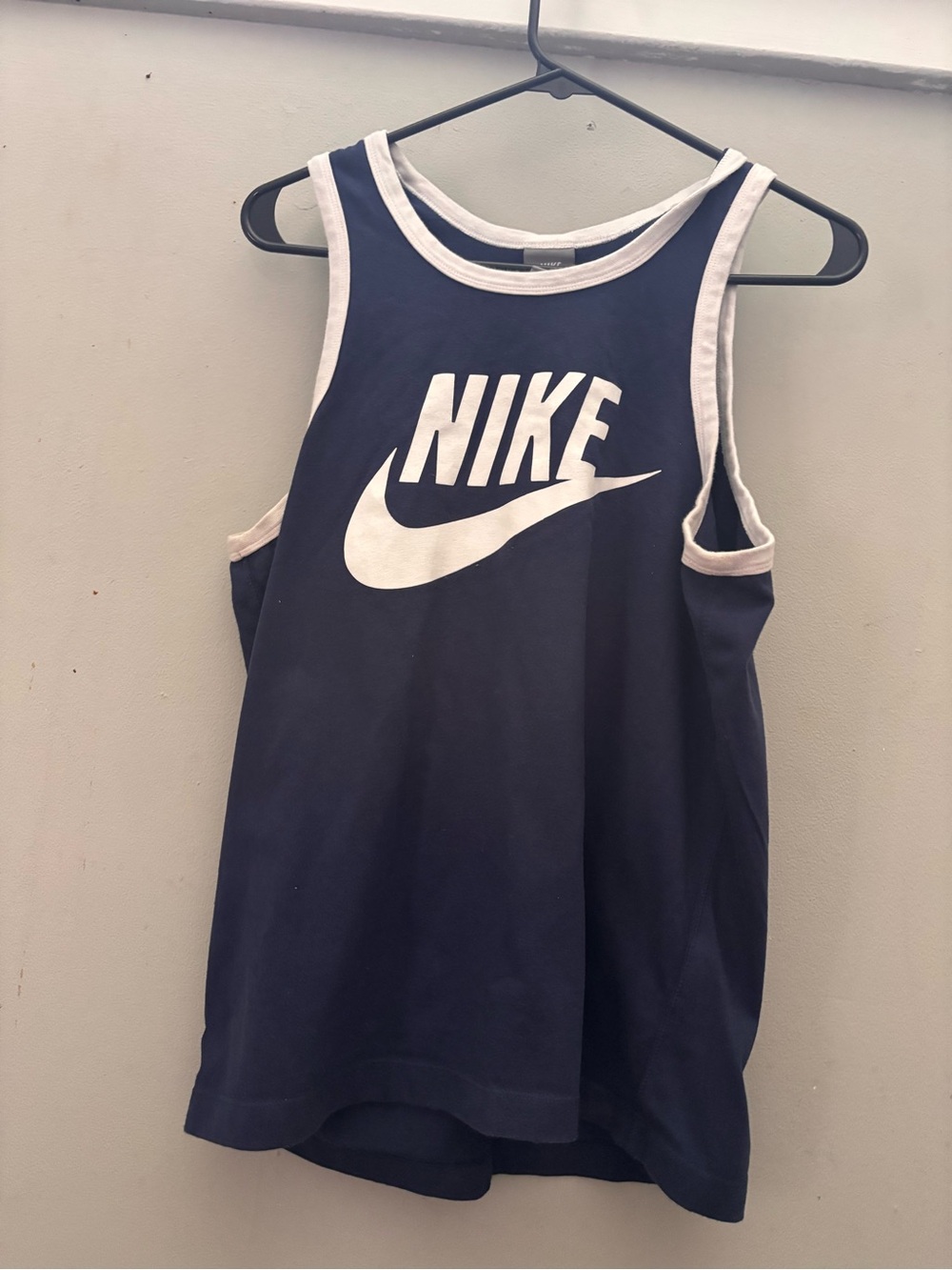 Nike Navy and White Girls' Logo Tank Top